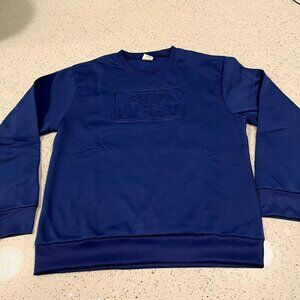 Bud Light Embossed Blue Sweatshirt 100% Polyester Mens MED SUPER SOFT